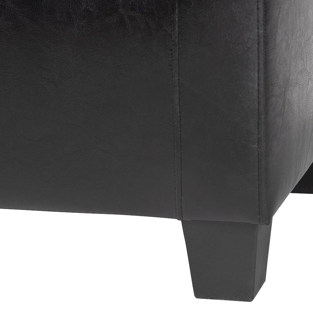 Baxton Studio Manchester Black Ottoman. Picture 8