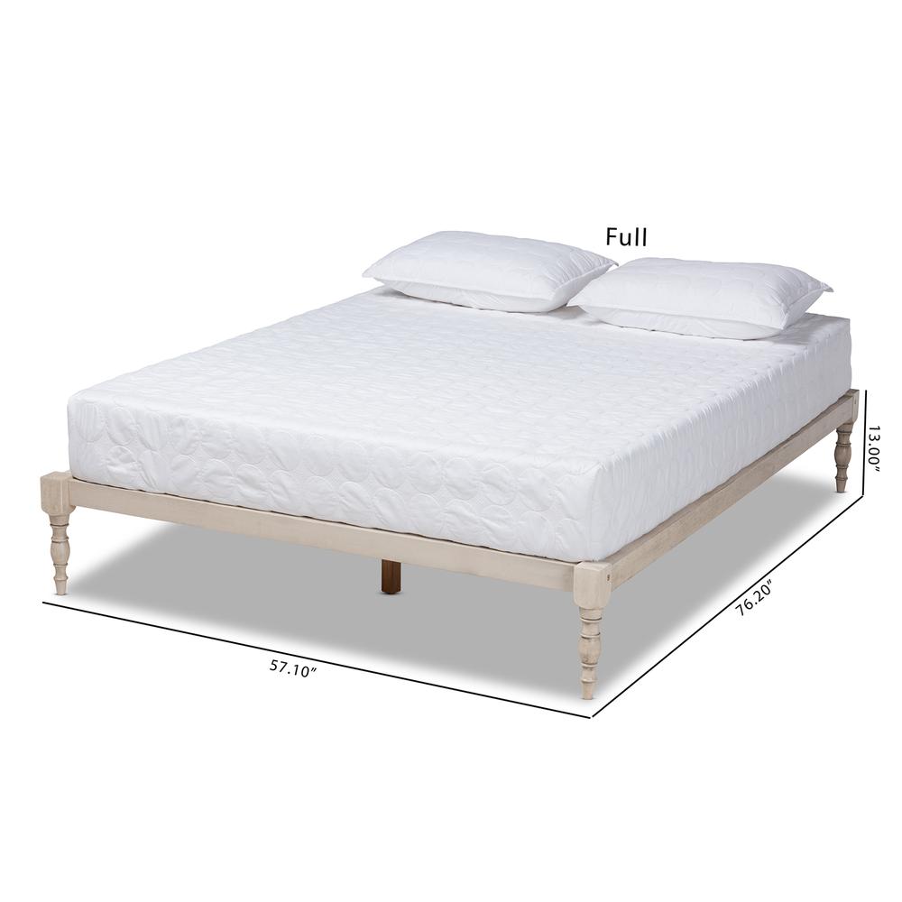 Baxton Studio Iseline Modern and Contemporary Antique White Finished Wood King Size Platform Bed Frame. Picture 17