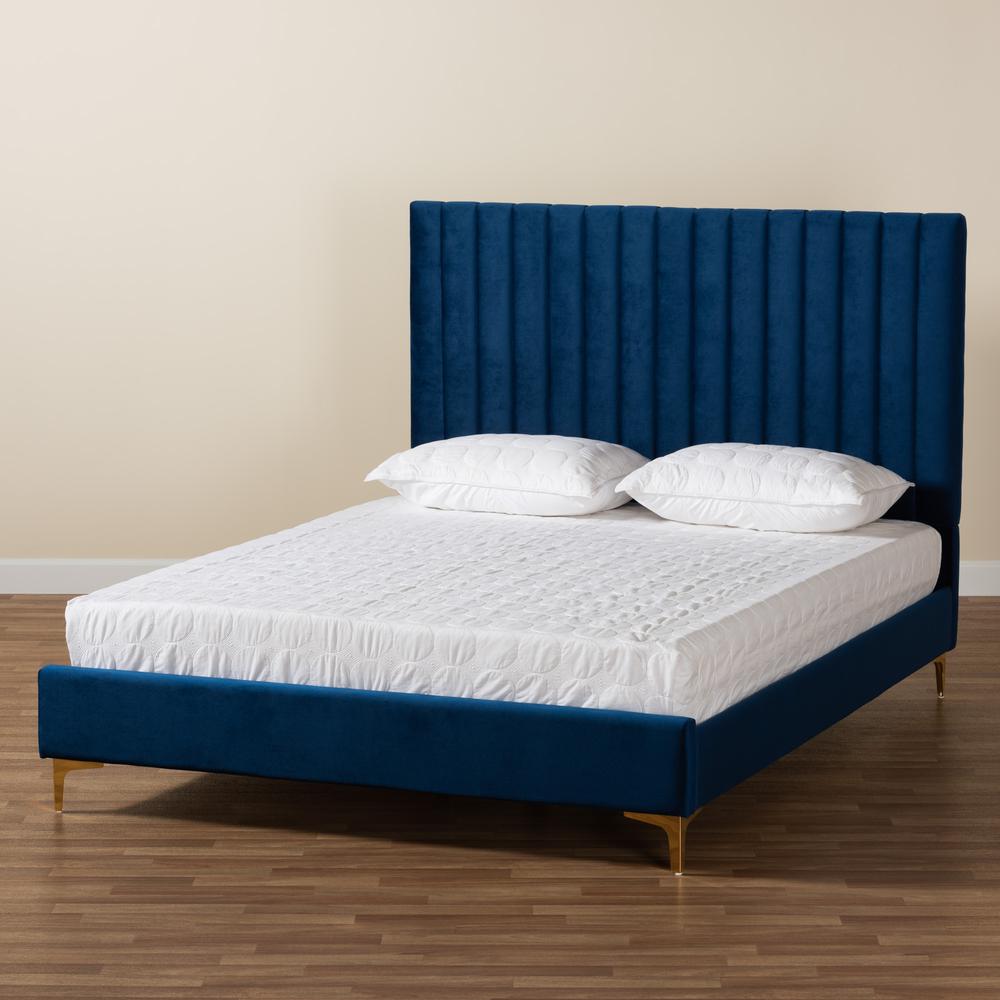 Gold Metal Full Size Platform Bed. Picture 19
