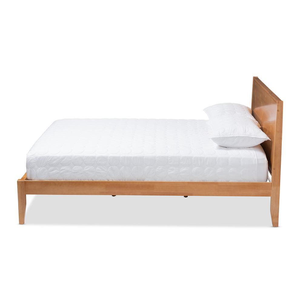 and Rustic Natural Oak and Pine Finished Wood King Size Platform Bed. Picture 12