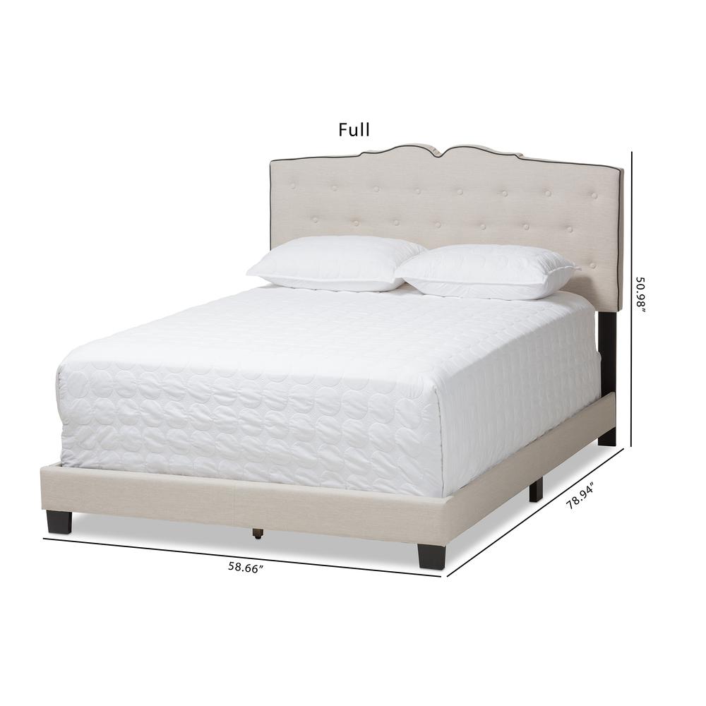 Vivienne Modern and Contemporary Light Beige Fabric Upholstered King Size Bed. Picture 18