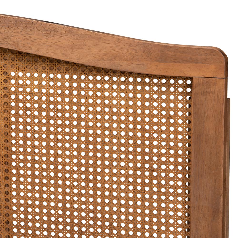 Baxton Studio Marieke Mid-Century Modern Ash Wanut Finished Wood and Synthetic Rattan King Size Headboard. Picture 13