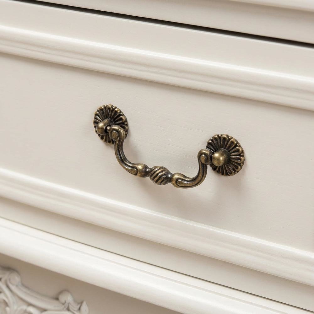 White Provincial 3-Drawer Wooden Storage Cabinet with Classic Design. Picture 10