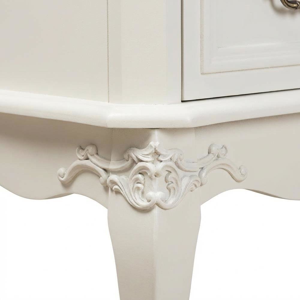 White Provincial 3-Drawer Wooden Storage Cabinet with Classic Design. Picture 11