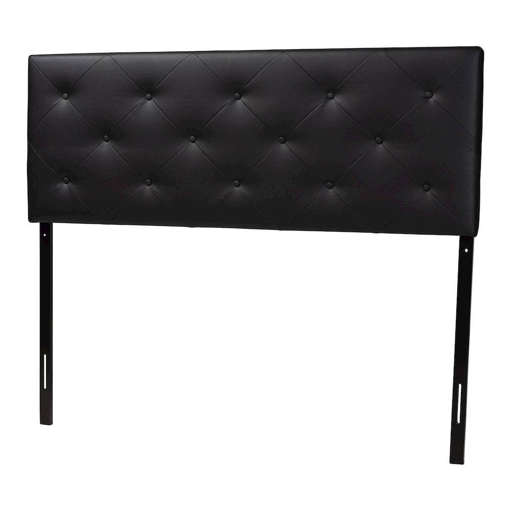 Baltimore Modern and Contemporary King Black Faux Leather Upholstered Headboard. Picture 2