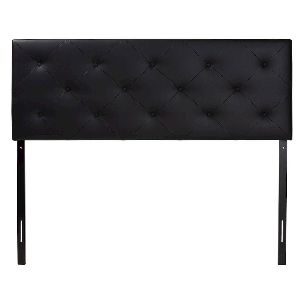 Baltimore Modern and Contemporary King Black Faux Leather Upholstered Headboard. Picture 3