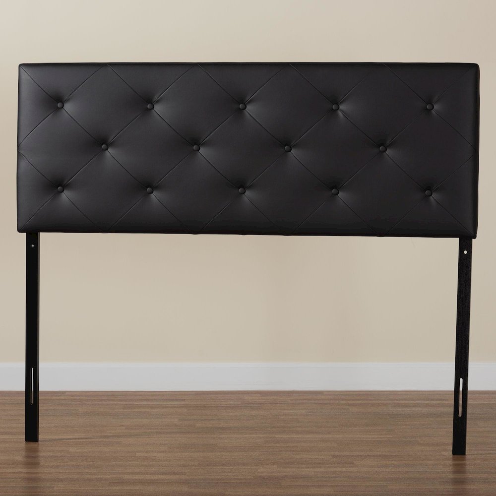 Baltimore Modern and Contemporary King Black Faux Leather Upholstered Headboard. Picture 6
