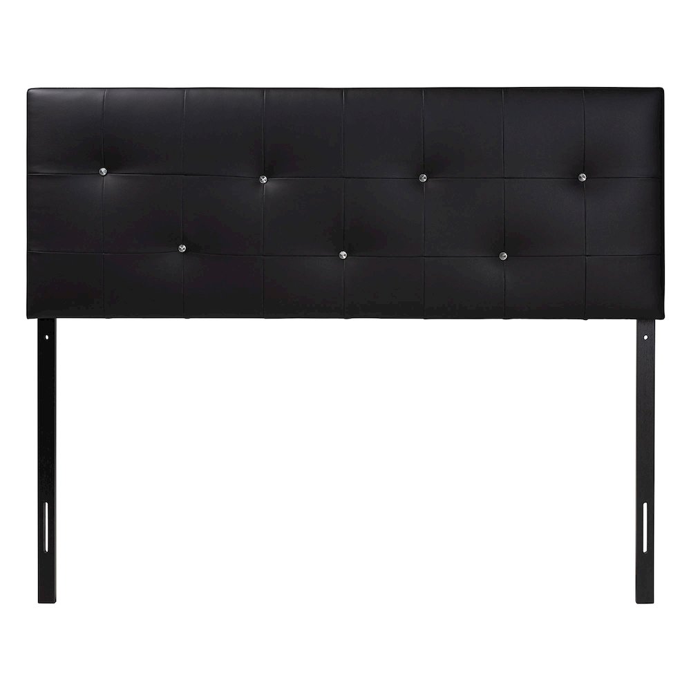 Dalini Modern and Contemporary King Black Faux Leather Headboard. Picture 2