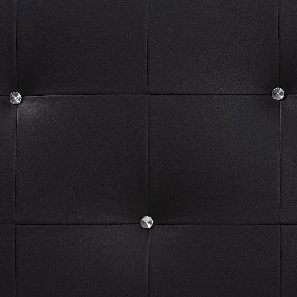 Dalini Modern and Contemporary King Black Faux Leather Headboard. Picture 4