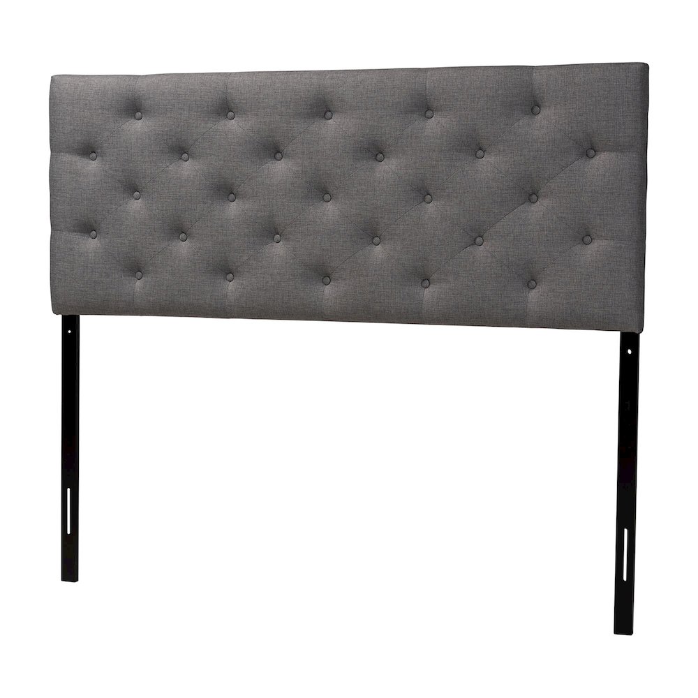 Grey Fabric Upholstered Button-tufted Full Size Headboard. Picture 1