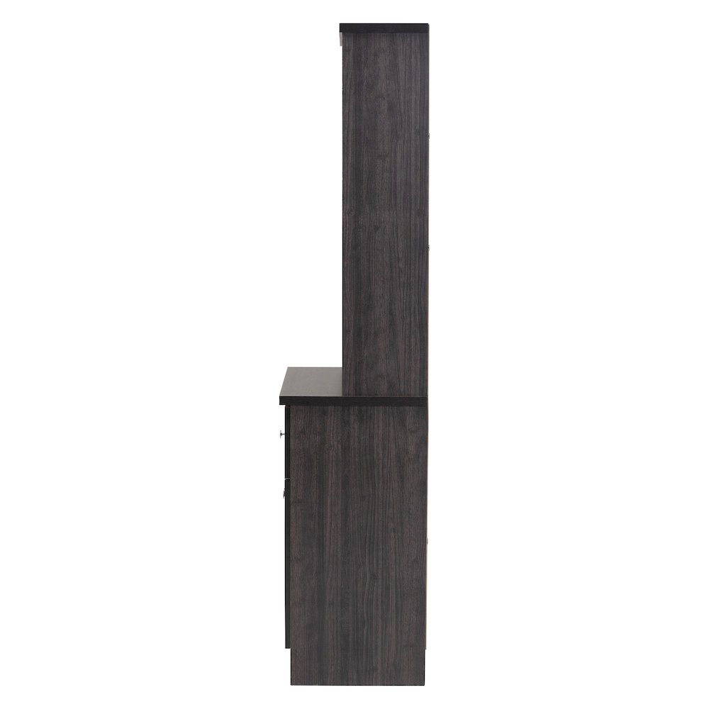 Agni Modern and Contemporary Dark Brown Buffet and Hutch Kitchen Cabinet. Picture 4