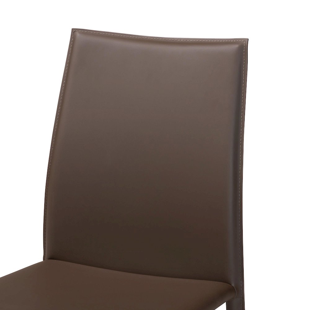 Taupe Bonded Leather Upholstered Dining Chair (Set of 2). Picture 5