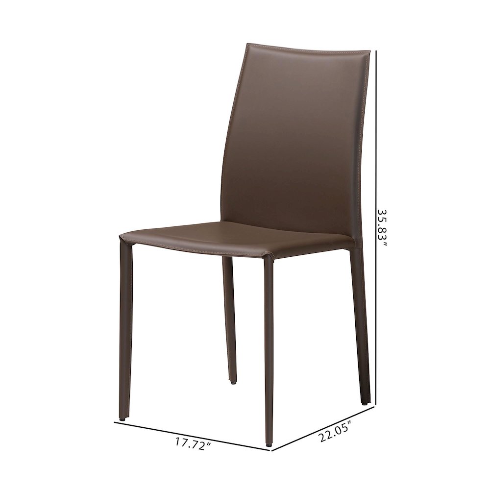 Taupe Bonded Leather Upholstered Dining Chair (Set of 2). Picture 10