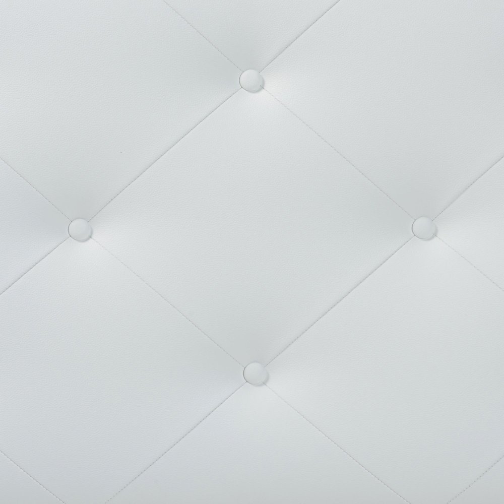 White Faux Leather Upholstered Twin Size Headboard. Picture 4