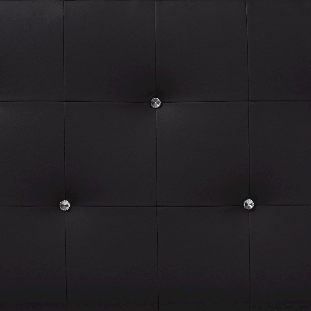 Black Faux Leather Upholstered Twin Size Headboard. Picture 4