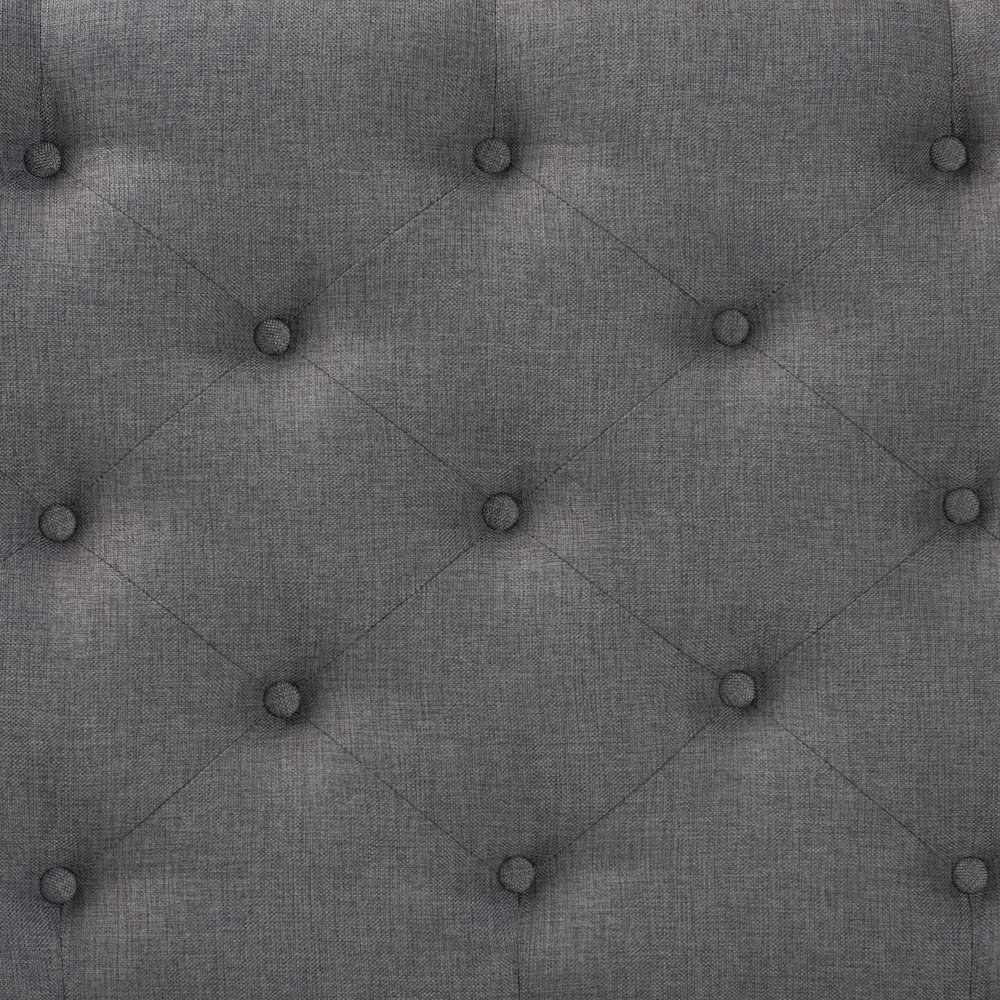Grey Fabric Upholstered Button-Tufted Twin Size Headboard. Picture 4