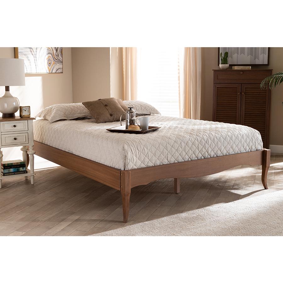 Baxton Studio Marieke Vintage French Inspired Ash Wanut Finished Queen Size Wood Bed Frame. Picture 11