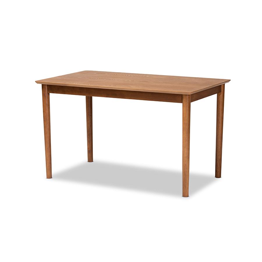 Gravel Fabric Upholstered and Walnut Brown Finished Wood 5-Piece Dining Set. Picture 3