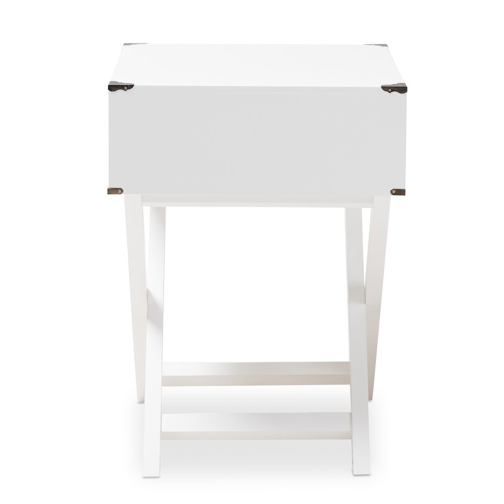 Curtice Modern And  White 1-Drawer Wooden End Table. Picture 4