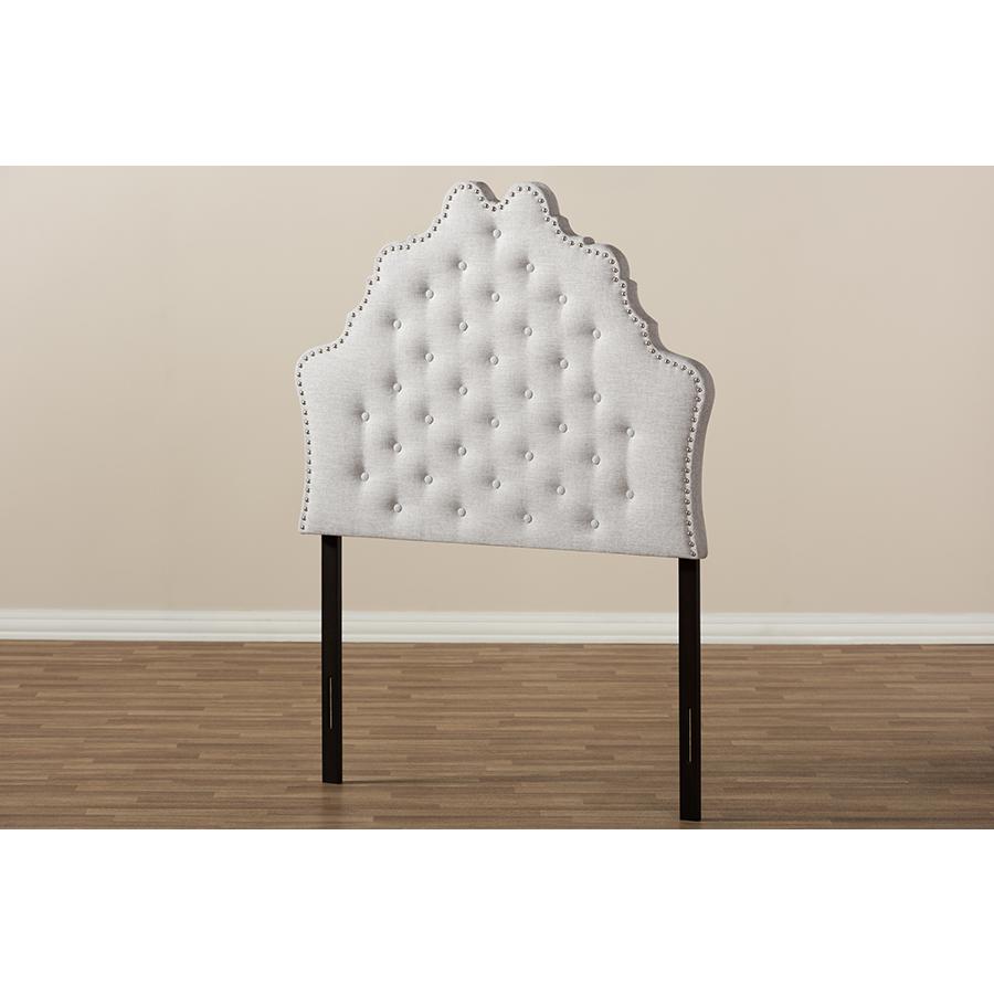 Hilda Modern and Contemporary Greyish Beige Fabric Twin Size Headboard. Picture 5