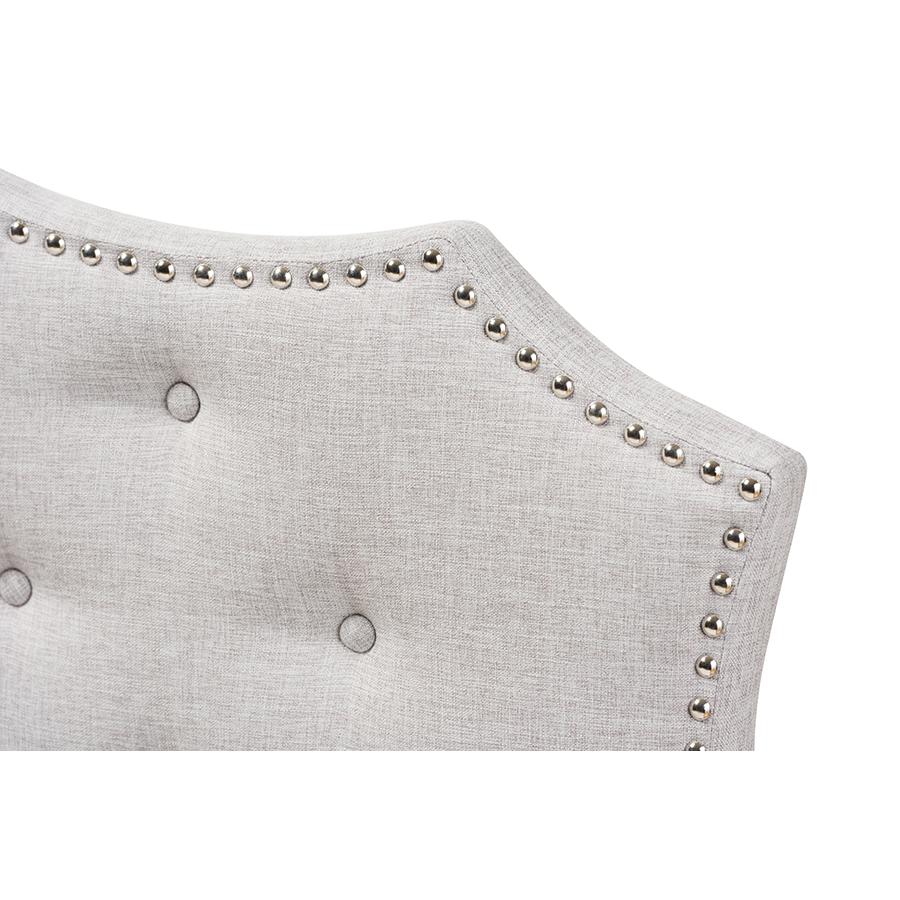 Aurora Modern and Contemporary Greyish Beige Fabric Full Size Headboard. Picture 3