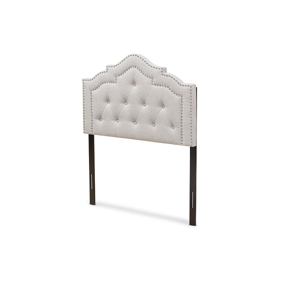 Edith Modern and Contemporary Greyish Beige Fabric Twin Size Headboard. Picture 1