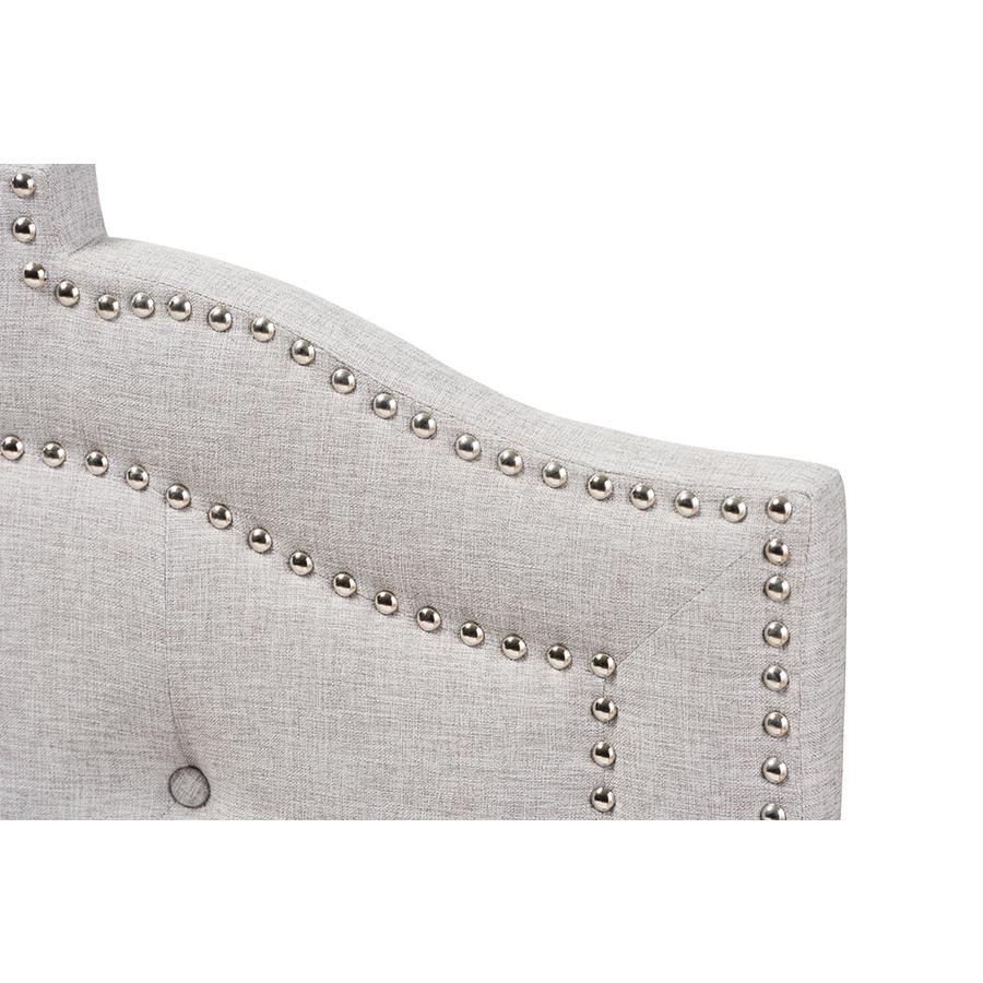 Edith Modern and Contemporary Greyish Beige Fabric Full Size Headboard. Picture 3