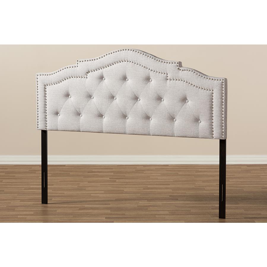 Edith Modern and Contemporary Greyish Beige Fabric Full Size Headboard. Picture 5