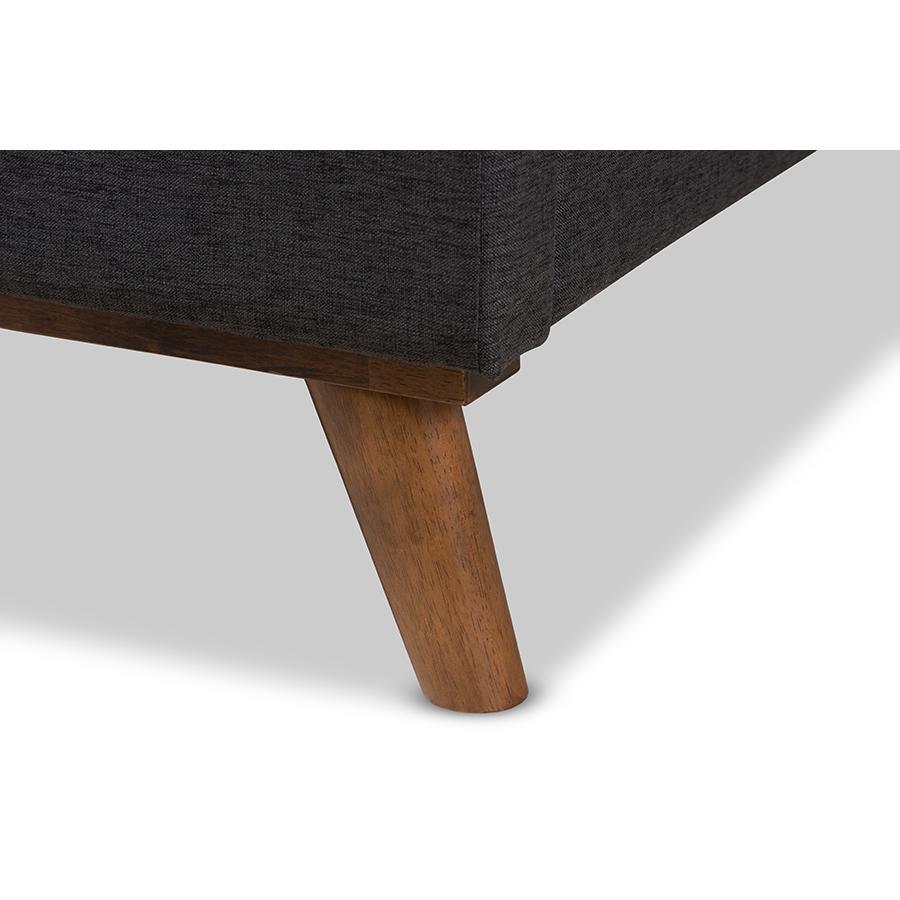 Valencia Mid-Century Modern Dark Grey Fabric Full Size Platform Bed. Picture 7