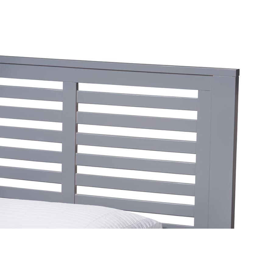 Classic Mission Style Grey-Finished Wood Twin Platform Bed with Trundle. Picture 7