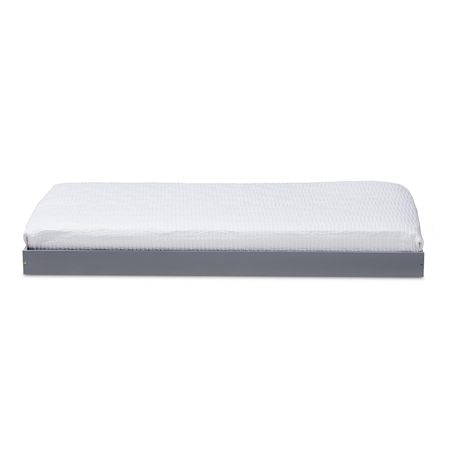 Baxton Studio Payton Modern and Contemporary Grey-Finished Twin Trundle. Picture 2