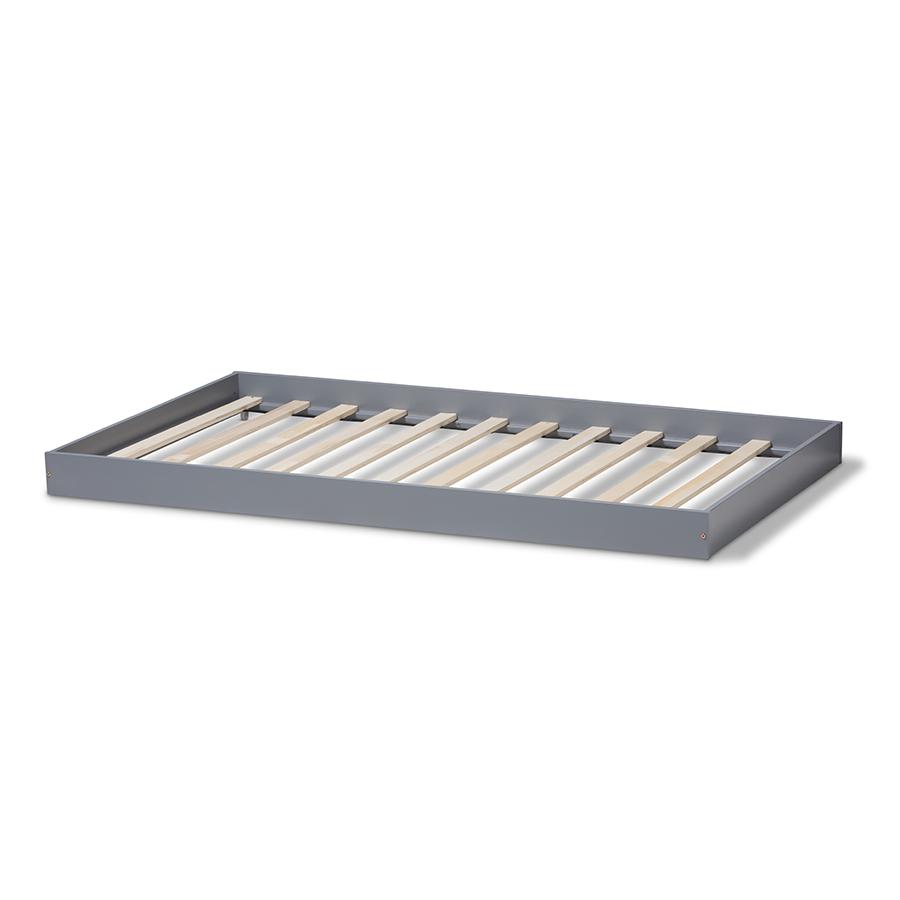 Baxton Studio Payton Modern and Contemporary Grey-Finished Twin Trundle. Picture 3
