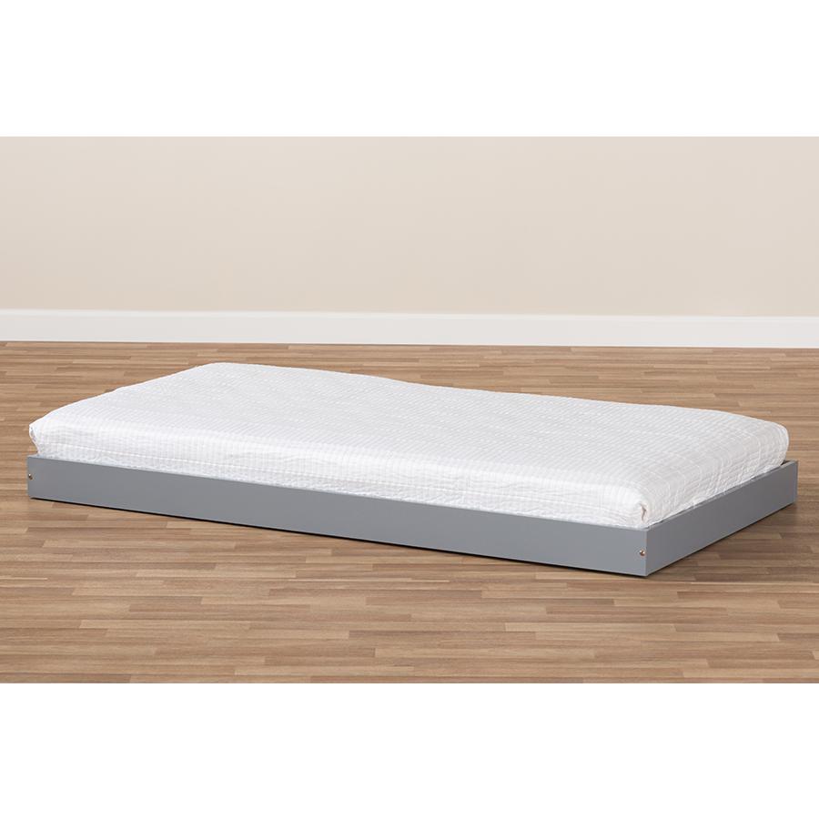 Baxton Studio Payton Modern and Contemporary Grey-Finished Twin Trundle. Picture 5