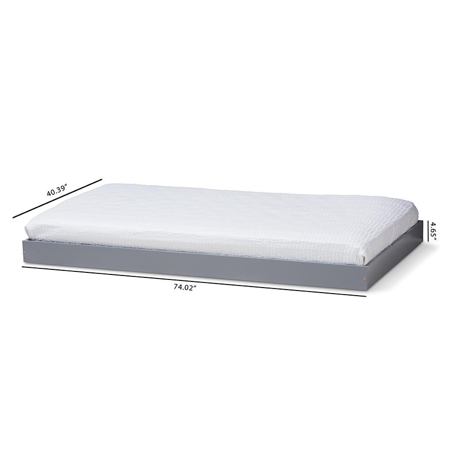 Baxton Studio Payton Modern and Contemporary Grey-Finished Twin Trundle. Picture 6