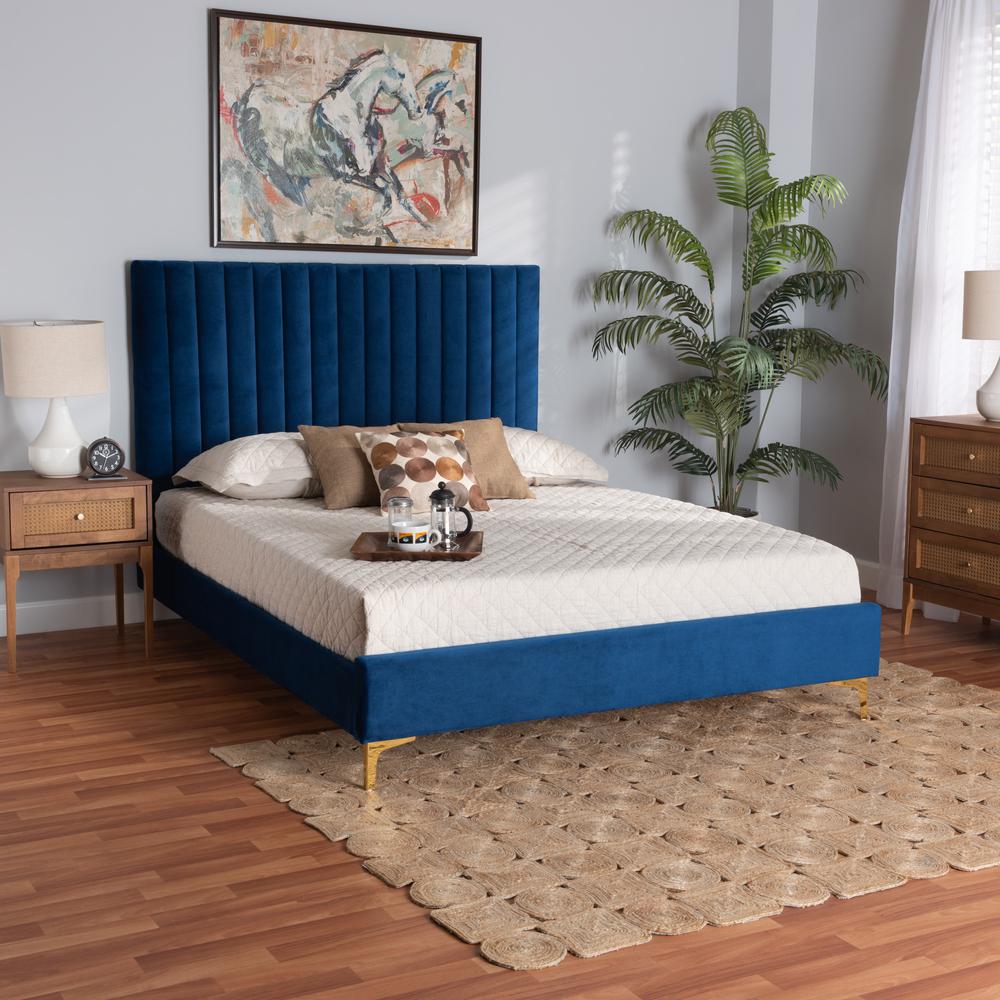 Gold Metal Full Size Platform Bed. Picture 18