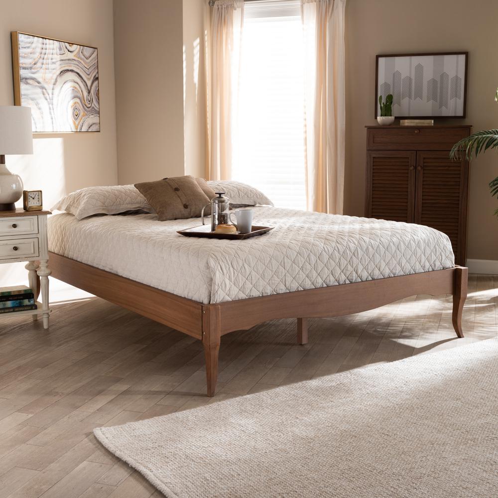 Baxton Studio Marieke Vintage French Inspired Ash Wanut Finished Queen Size Wood Bed Frame. Picture 16