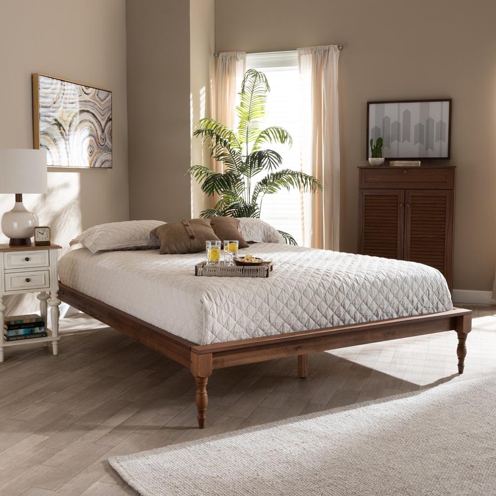 Baxton Studio Romy Vintage French Inspired Ash Wanut Finished Queen Size Wood Bed Frame. Picture 16
