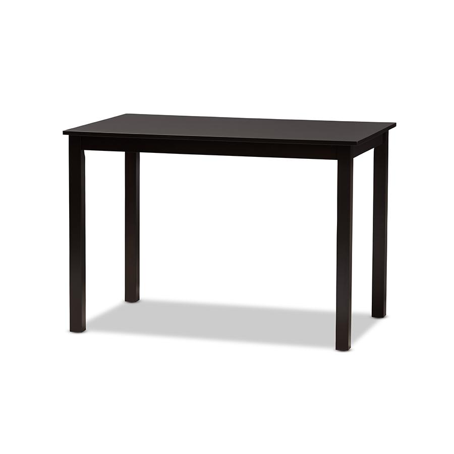 Evelyn Modern and Contemporary Beige Faux Leather Upholstered and Dark Brown Finished 5-Piece Dining Set. Picture 3