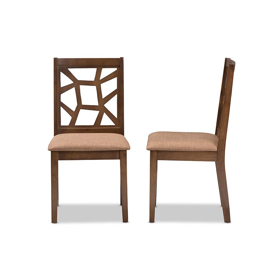 Walnut Brown Finished Dining Chair (Set of 2). Picture 3