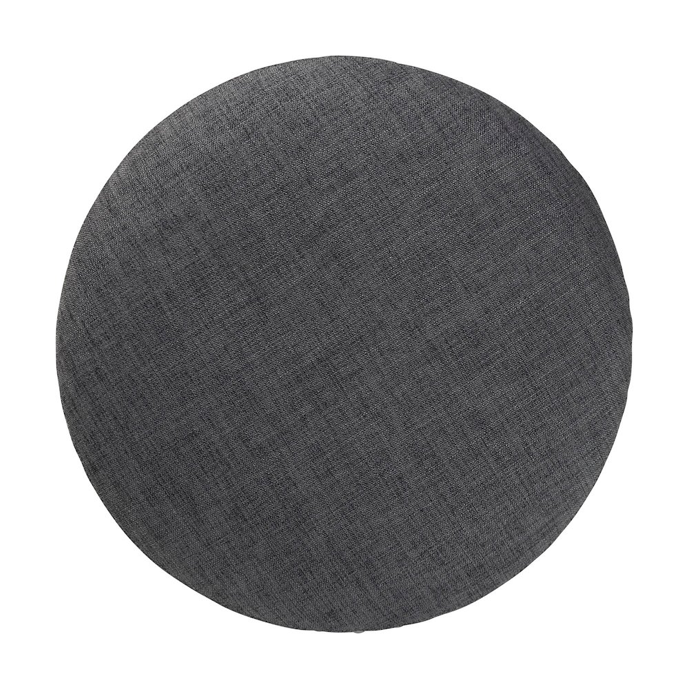Rosine Modern and Contemporary Dark Grey Fabric Upholstered Nail Trim Ottoman. Picture 5