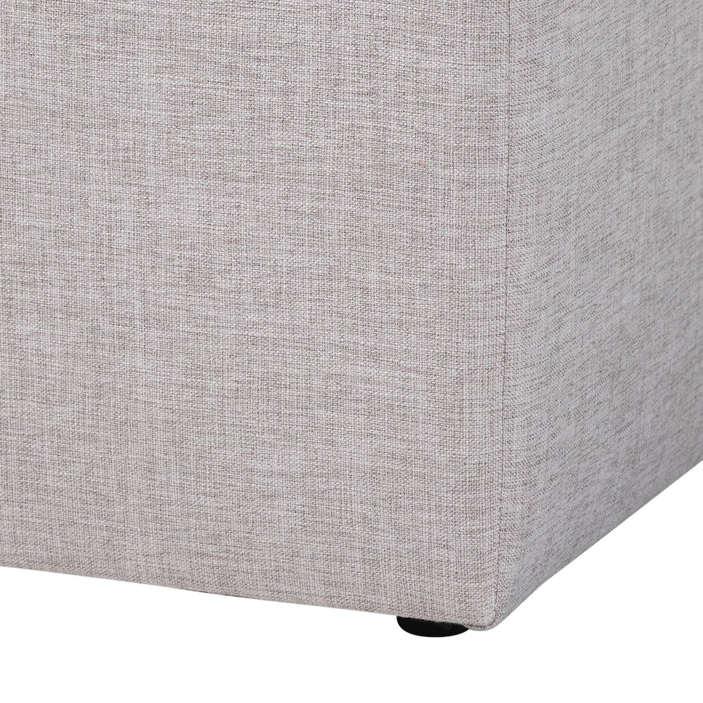 Corinne Modern and Contemporary Light Grey Fabric Upholstered Ottoman. Picture 5