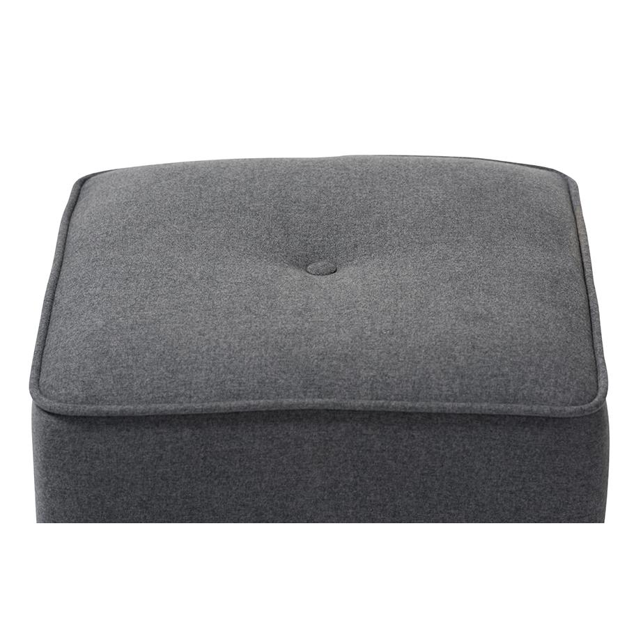 Corinne Modern and Contemporary Dark Grey Fabric Upholstered Ottoman. Picture 3