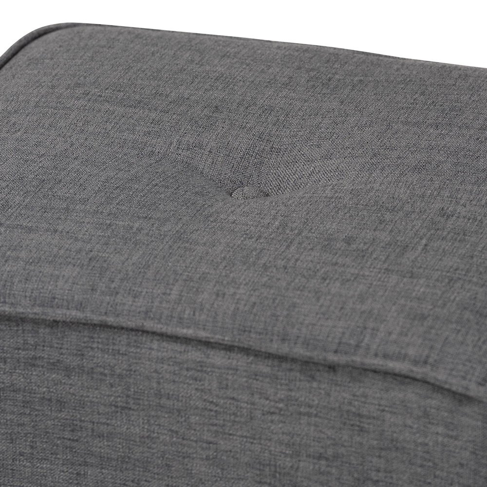 Corinne Modern and Contemporary Dark Grey Fabric Upholstered Ottoman. Picture 3