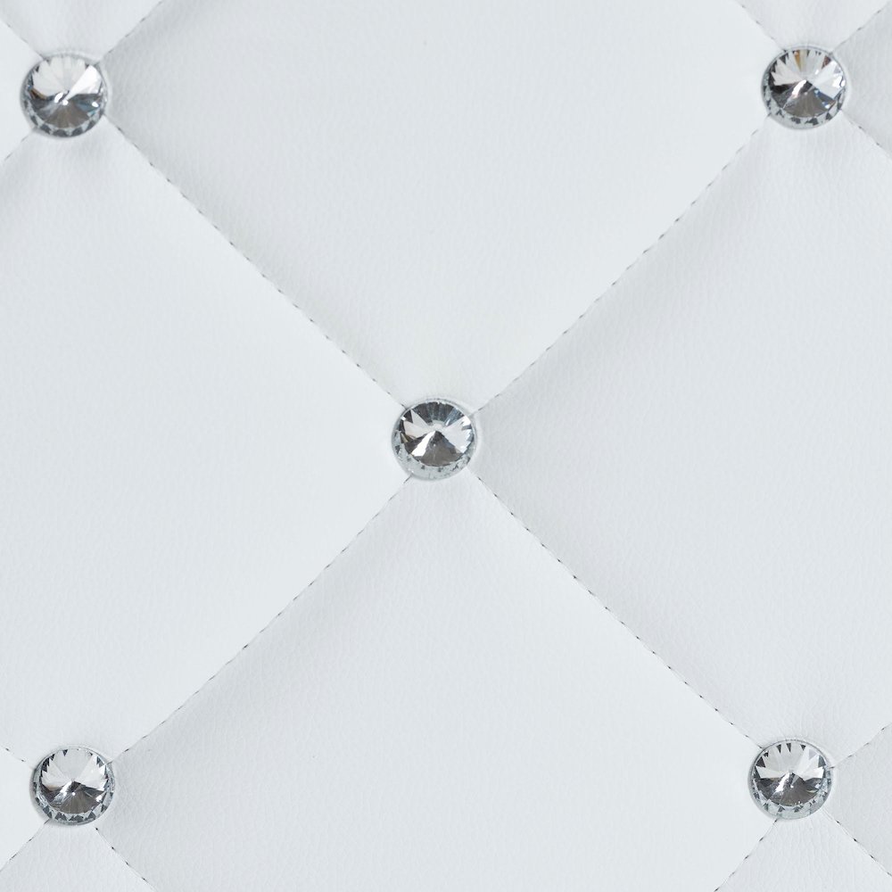Stacey Modern and Contemporary White Faux Leather Upholstered Ottoman. Picture 6