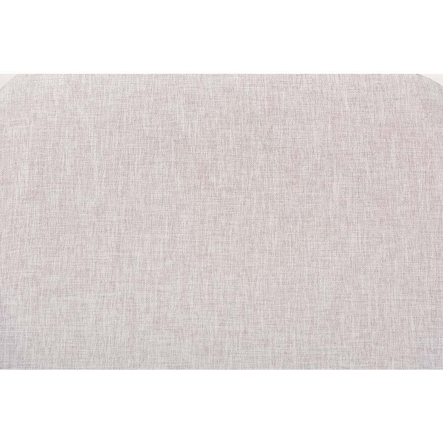 Greyish Beige Fabric Upholstered Walnut Brown Finished Wood Ottoman. Picture 4