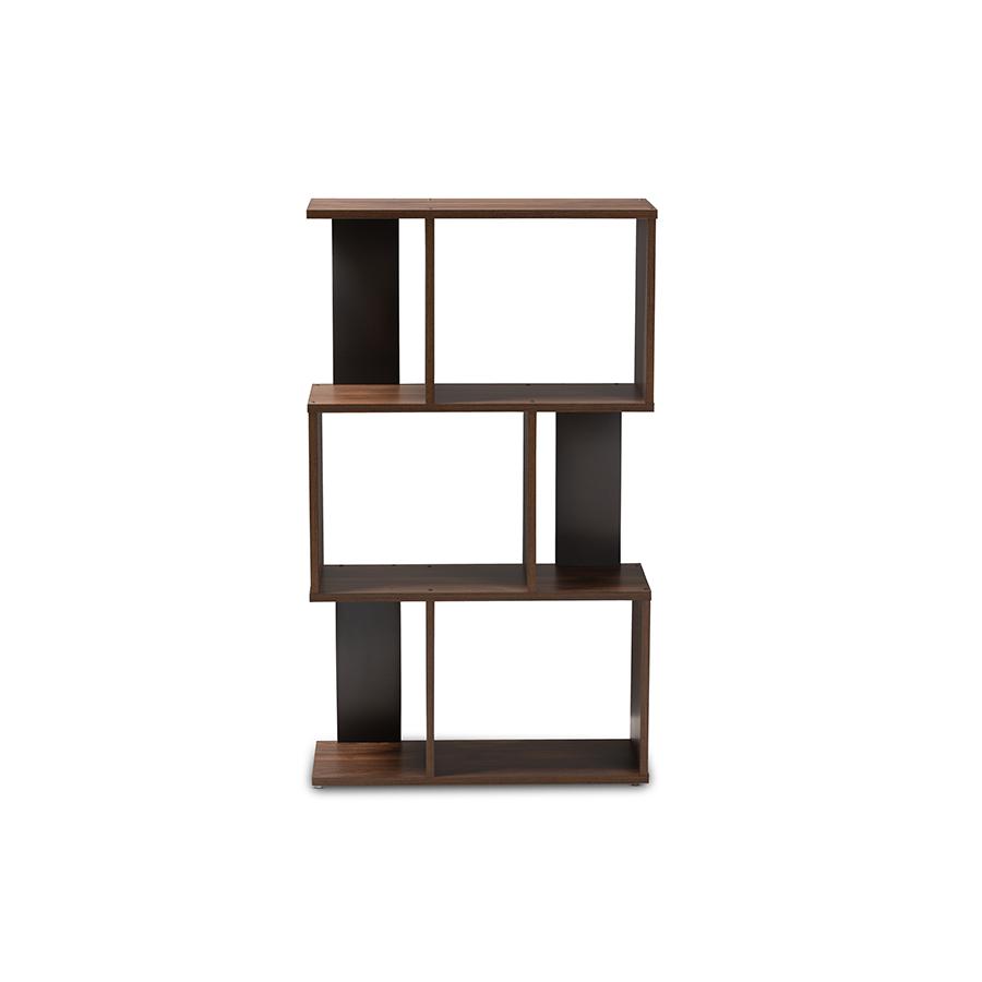 Legende Modern and Contemporary Brown and Dark Grey Finished Display Bookcase. Picture 2