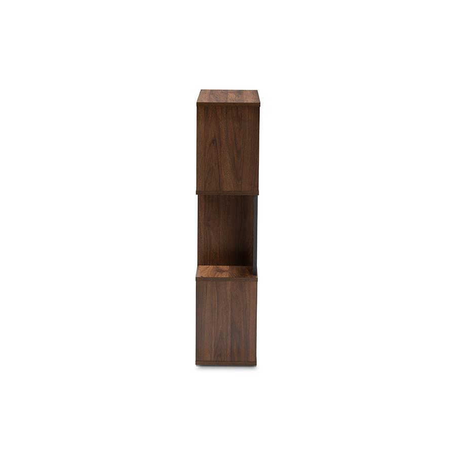 Legende Modern and Contemporary Brown and Dark Grey Finished Display Bookcase. Picture 3