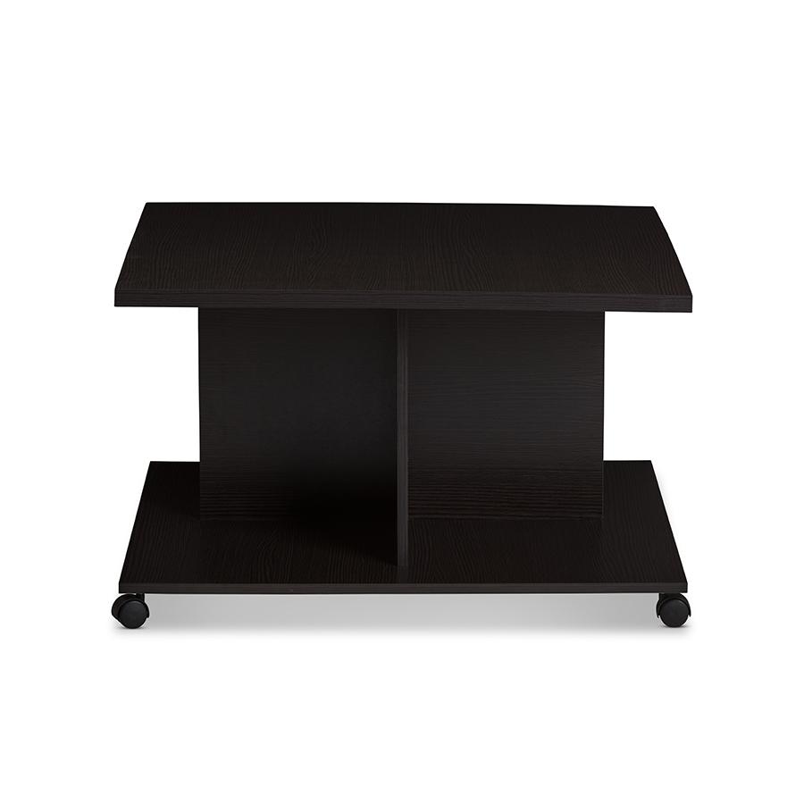 Baxton Studio Cladine Modern and Contemporary Wenge Brown Finished Coffee Table. Picture 2