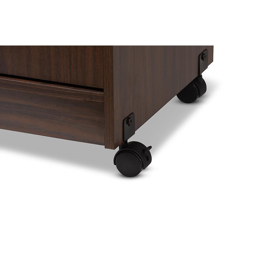 Tannis Modern and Contemporary Dark Walnut Finished Kitchen Cabinet. Picture 6