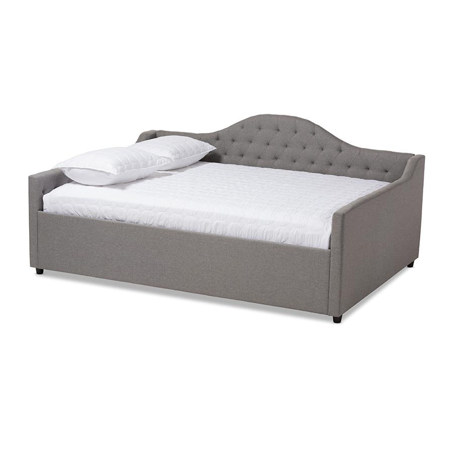 Eliza Modern and Contemporary Grey Fabric Upholstered Full Size Daybed. Picture 1